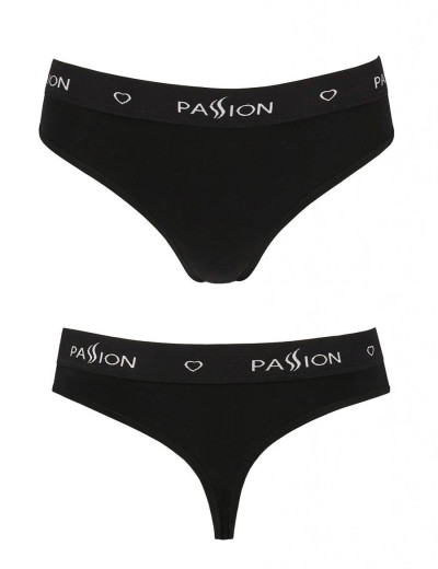 Хлопковые трусики-бразилиана Passion PS008 PANTIES BLACK, Цвет: черный, Размеры: L, изображение 3
