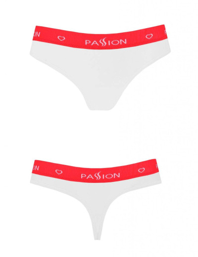 Хлопковые трусики-бразилиана Passion PS009 PANTIES WHITE, Цвет: белый, Размеры: L, изображение 3