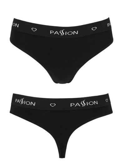 Хлопковые трусики-бразилиана Passion PS009 PANTIES BLACK, Цвет: черный, Размеры: L, изображение 3