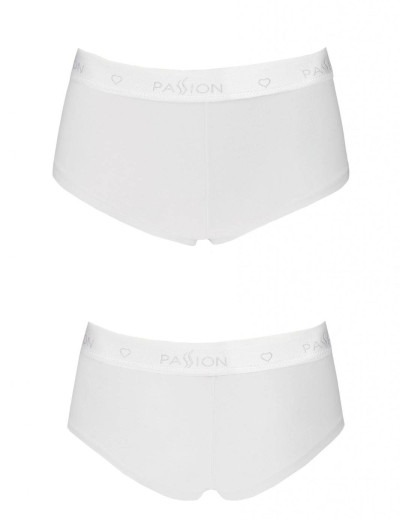 Хлопковые трусики-шорты Passion PS010 PANTIES WHITE, Цвет: белый, Размеры: L, изображение 3