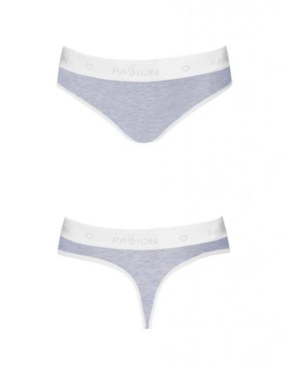 Хлопковые трусики-бразилиана Passion PS012 PANTIES GREY, Цвет: серый, Размеры: M, изображение 3