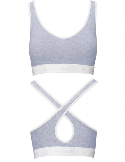 Хлопковый топ на широких бретелях Passion PS012 TOP GREY, Цвет: серый, Размеры: M, изображение 4