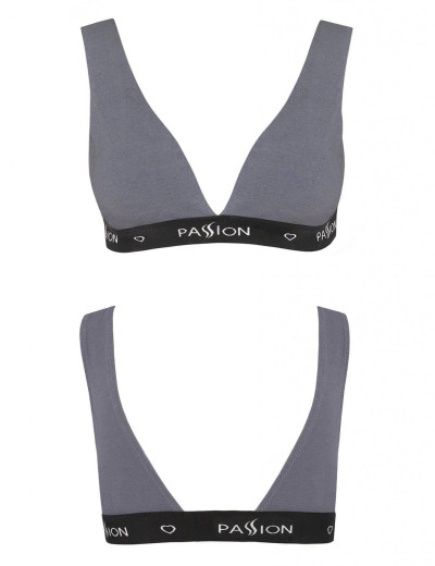 Хлопковый топ с открытой спиной Passion PS015 TOP DARK GREY, Цвет: темно-серый, Размеры: L, изображение 3