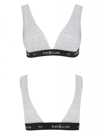 Хлопковый топ с открытой спиной Passion PS015 TOP GREY, Цвет: серый, Размеры: L, изображение 3