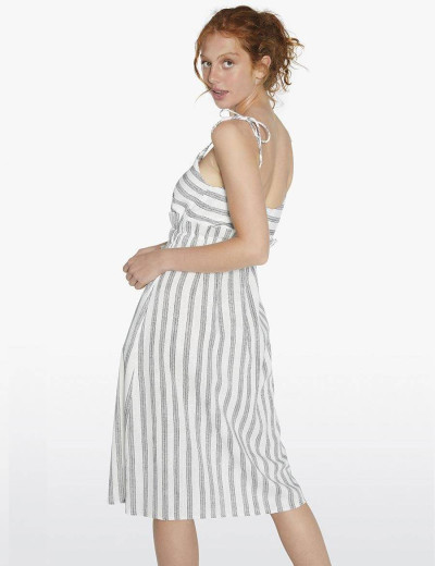 Длинный сарафан в полоску Ysabel Mora LINEN 85822, Цвет: белый/серый, Размеры: S, изображение 2 Длинный сарафан в полоску Ysabel Mora LINEN 85822, Цвет: белый/серый, Размеры: S, изображение 2