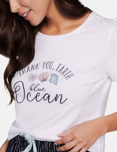 Пижамный комплект Esotiq ELECTRA 38640, Цвет: белый/черный, Размеры: S, изображение 2