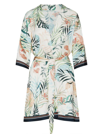 Короткий атласный халат-кимоно Esotiq ELLIA 38627, Цвет: мульти, Размеры: S, изображение 3