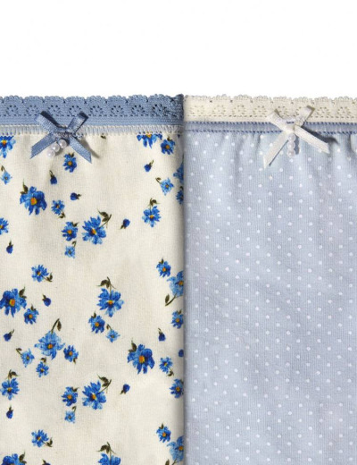 Хлопковые трусы мини в наборе (2шт) Janira COQUETTES cotton mini 1032221, Цвет: petit blue (голубой), Размеры: L, изображение 2