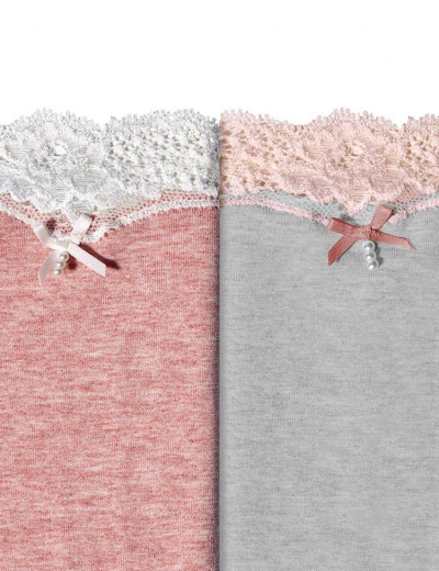 Трусы слипы мини в наборе (2шт) Janira COQUETTES vigor lace mini 1032216, Цвет: grey/rose, Размеры: S, изображение 2