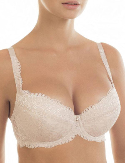 Бюстгальтер балконет пуш-ап Nikol Djumon 132 10 серебристый пион, Цвет: серебристый пион, Размеры: 70E, изображение 3