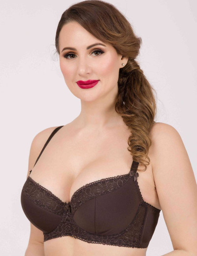 Бюстгальтер полумягкий Simona M 610 шоколад-сетка, Цвет: шоколад-сетка, Размеры: 75H, изображение 5
