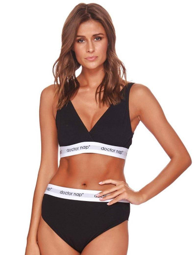 Хлопковый мягкий бюстгальтер без косточек Doctor Nap BRA.4160 BLACK, Цвет: черный, Размеры: S, изображение 3