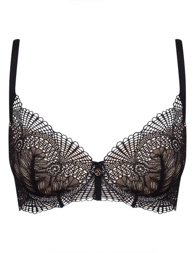 Бюстгальтер балконет пуш-ап Esotiq 38723 REJOICE черно-бежевый, Цвет: черный+бежевый, Размеры: 70C, изображение 3