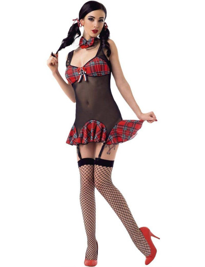 Эротический ролевой костюм школьницы Le Frivole 02916 SCHOOLY, Цвет: черно-красный, Размеры: S/M, изображение 3