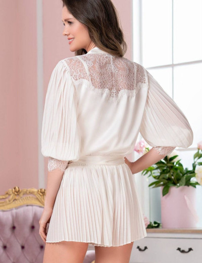 Многослойный атласный комплект-тройка Mia-Amore SHARTRES 7026, Цвет: молочный, Размеры: XS, изображение 3