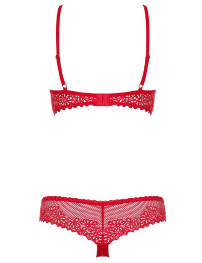 Откровенный комплект Obsessive ALABASTRA красный, Цвет: красный, Размеры: 2XL, изображение 4