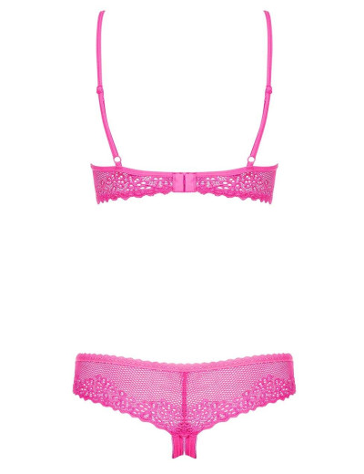 Откровенный комплект Obsessive ALABASTRA розовый, Цвет: розовый, Размеры: 2XL, изображение 4