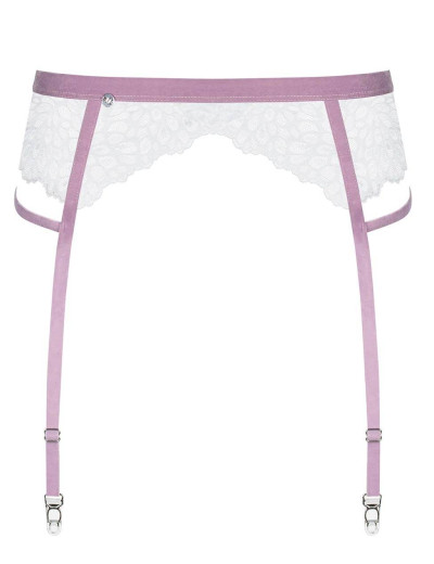 Кружевной пояс для чулок Obsessive LILYANNE GARTER, Цвет: белый, Размеры: L/XL, изображение 3