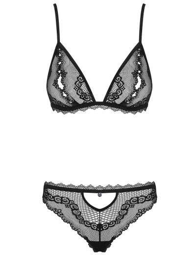 Кружевной комплект Obsessive MILLAGRO SET, Цвет: черный, Размеры: L/XL, изображение 3 Кружевной комплект Obsessive MILLAGRO SET, Цвет: черный, Размеры: L/XL, изображение 3