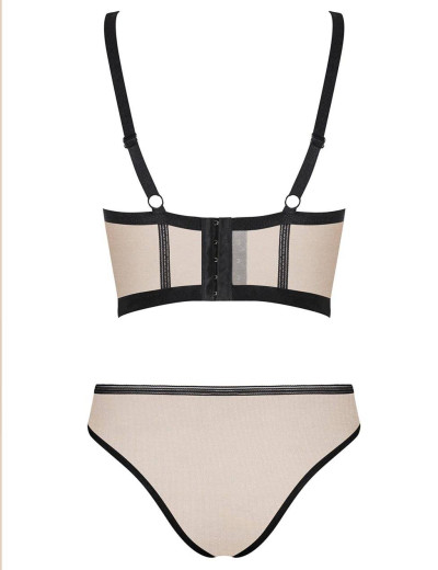 Сексуальный комплект Obsessive NUDELIA SET телесный, Цвет: телесный, Размеры: L/XL, изображение 4