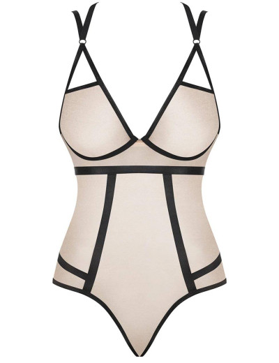 Соблазнительное боди Obsessive NUDELIA TEDDY телесный, Цвет: телесный, Размеры: L/XL, изображение 3