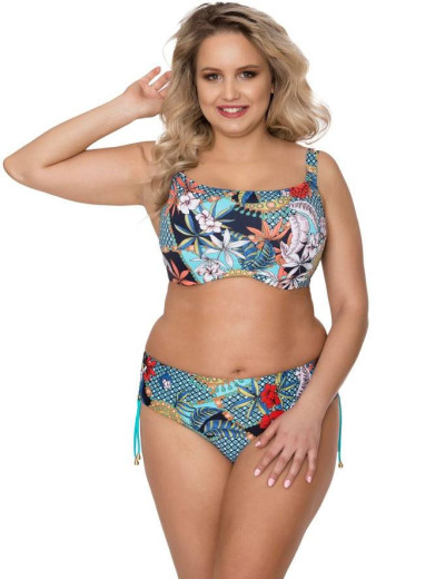 Плавки женские с регулировкой бока Akcent AN204, Цвет: флора, Размеры: 5XL, изображение 3