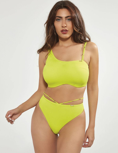 Высокие плавки бразилиана Kris Line MALIBU brasyliana high waist лимон, Цвет: лимон, Размеры: L, изображение 6