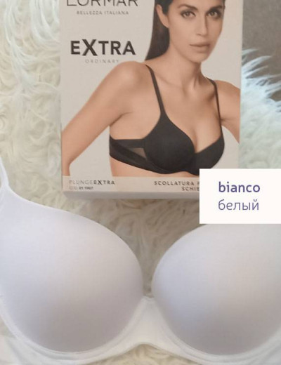 Бюстгальтер формованный Lormar Plunge EXTRA bianco, Цвет: bianco (белый), Размеры: 80C, изображение 4
