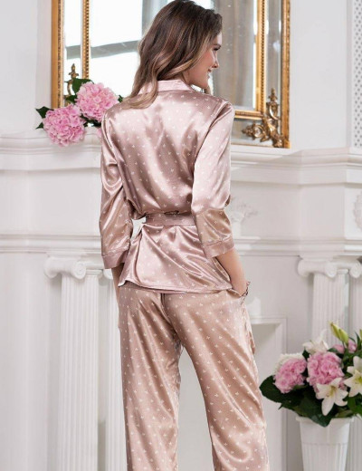 Атласный комплект-тройка Mia-Mella CLEVER 8946 бежевый, Цвет: бежевый, Размеры: 3XL, изображение 3