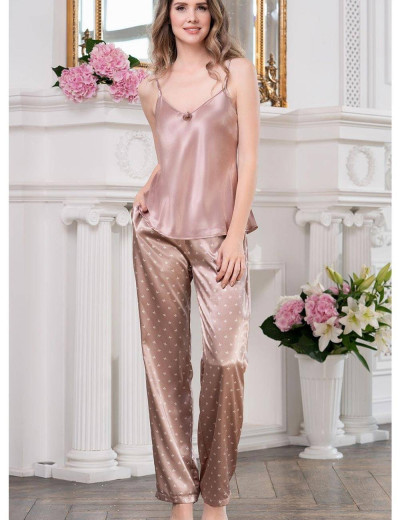 Атласный комплект-тройка Mia-Mella CLEVER 8946 бежевый, Цвет: бежевый, Размеры: 3XL, изображение 2