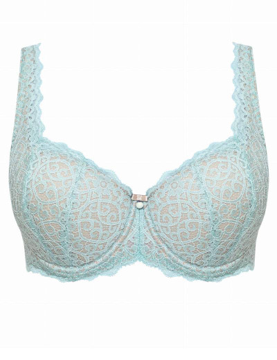 Кружевной бюстгальтер балконет Nipplex GAJA U, Цвет: бирюза, Размеры: 80D, изображение 4