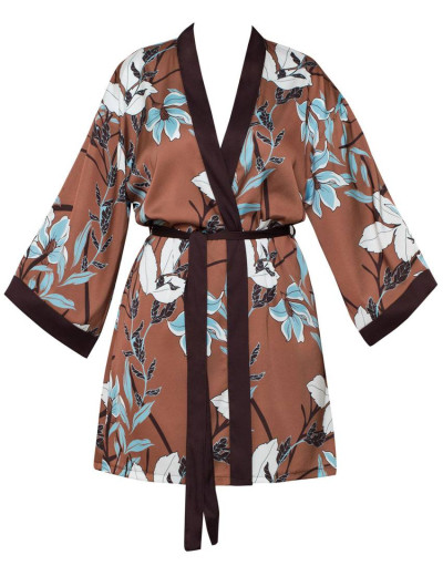 Атласный халат кимоно Nipplex HELADIA, Цвет: шоколад, Размеры: 2XL, изображение 3