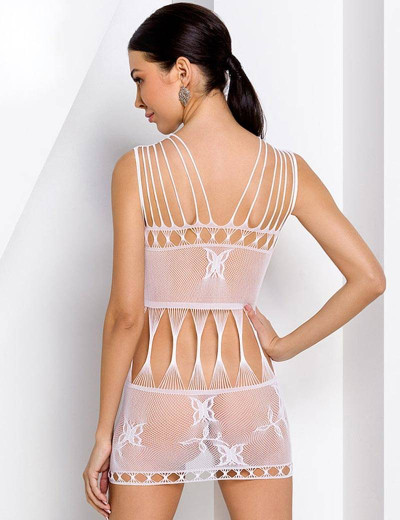 Эротическое платье сетка Passion BS 090 white, Цвет: белый, Размеры: S/M, изображение 2