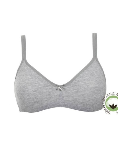 Хлопковый бюстгальтер без каркасов Sielei NATURAL COTTON 1450 grigio melange, Цвет: grigio melange, Размеры: 70B, изображение 4