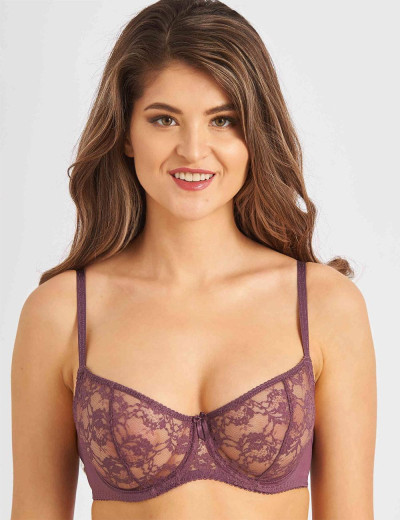 Кружевной мягкий бюстгальтер балконет Lina A 3069 крокус, Цвет: крокус, Размеры: 70D, изображение 4