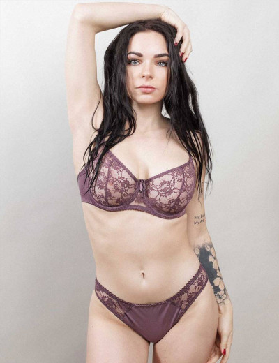 Кружевной мягкий бюстгальтер балконет Lina A 3069 крокус, Цвет: крокус, Размеры: 70D, изображение 6