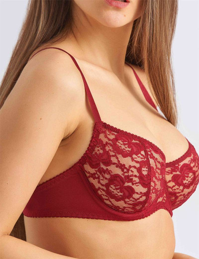Кружевной мягкий бюстгальтер балконет Lina A 3069 румба, Цвет: румба, Размеры: 70D, изображение 3 Кружевной мягкий бюстгальтер балконет Lina A 3069 румба, Цвет: румба, Размеры: 70D, изображение 3