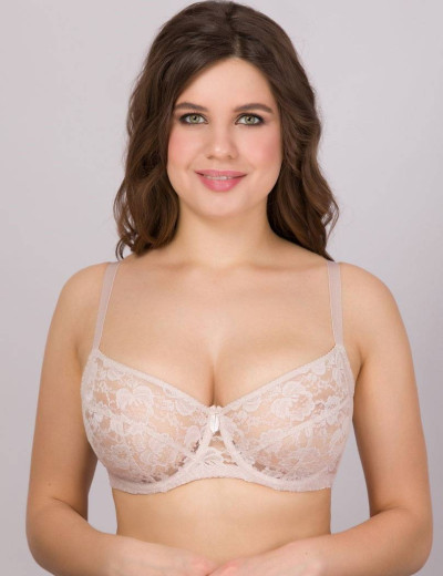 Бюстгальтер с мягкими кружевными чашками Lina A 6010 серебристый пион, Цвет: серебристый пион, Размеры: 70E, изображение 5