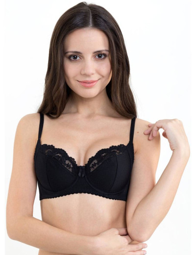 Бюстгальтер мягкий с подкроем Lina A 6021 черный, Цвет: черный, Размеры: 70F, изображение 5