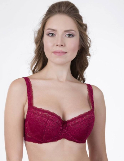 Кружевной бюстгальтер на поролоне Lina A 6086 румба, Цвет: румба, Размеры: 75E, изображение 6