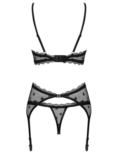 Сексуальный комплект с поясом Obsessive ASTRALYA SET, Цвет: черный, Размеры: S/M, изображение 4
