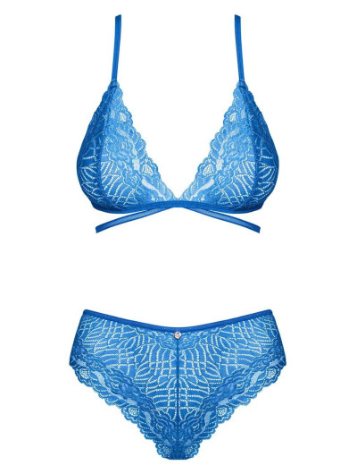 Сексуальный комплект Obsessive BLUELLIA SET, Цвет: голубой, Размеры: L/XL, изображение 3