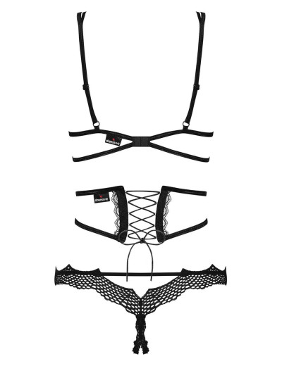 Сексуальный комплект с поясом Obsessive BRAVELLE SET, Цвет: черный, Размеры: L/XL, изображение 4 Сексуальный комплект с поясом Obsessive BRAVELLE SET, Цвет: черный, Размеры: L/XL, изображение 4