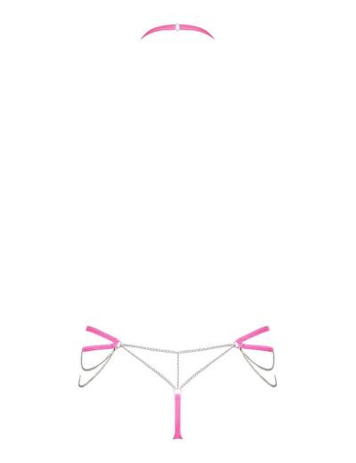 Откровенный комплект Obsessive CHAINTY SET, Цвет: розовый, Размеры: L/XL, изображение 4