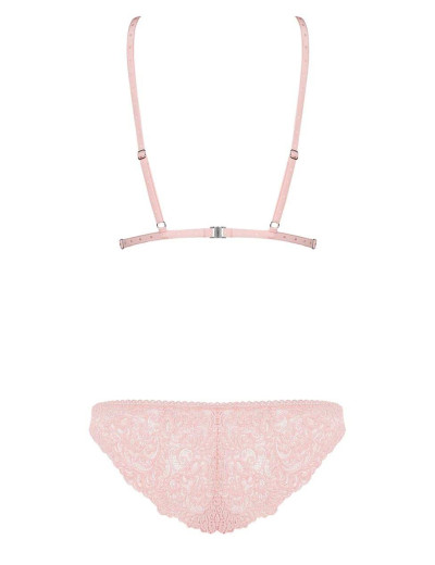 Сексуальный комплект Obsessive DELICANTA SET розовый, Цвет: розовый, Размеры: L/XL, изображение 4