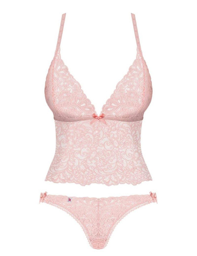 Комплект топ + трусики Obsessive DELICANTA SET розовый, Цвет: розовый, Размеры: L/XL, изображение 3