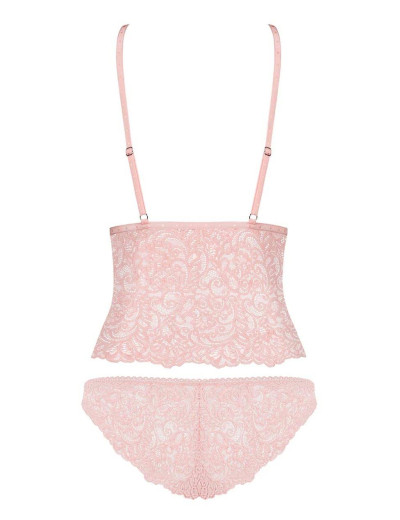 Комплект топ + трусики Obsessive DELICANTA SET розовый, Цвет: розовый, Размеры: L/XL, изображение 4