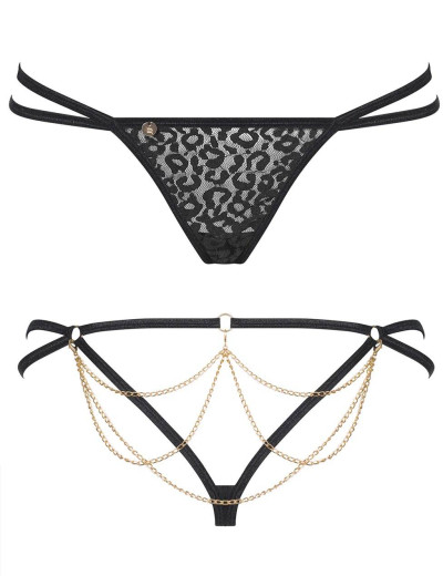 Трусики стринги Obsessive PANTHERIA, Цвет: черный, Размеры: S/M, изображение 3