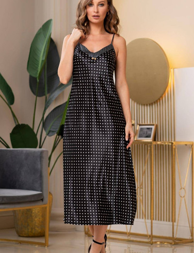 Длинная атласная сорочка Mia-Amore CAMILLA 8961 (XL), Цвет: черный, Размеры: XL, изображение 2