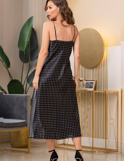 Длинная атласная сорочка Mia-Amore CAMILLA 8961 (XL), Цвет: черный, Размеры: XL, изображение 3